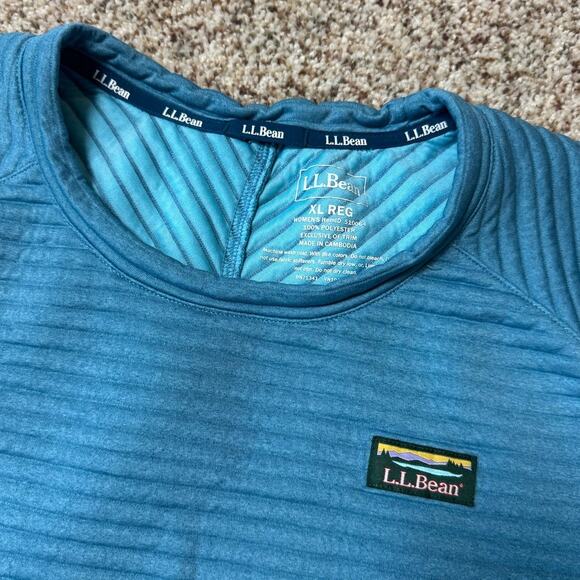 L.L. Bean Ribbed Shirt/Sweatshirt, Women's XL, Blue pull over w/ Pockets - Picture 3 of 11